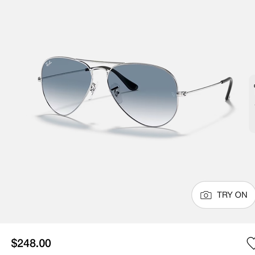 Rayban Aviators Light Blue Gradient Silver Frames